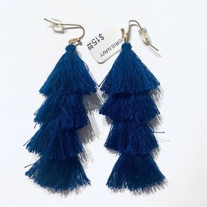 Navy Blue Idris Tassel Earrings